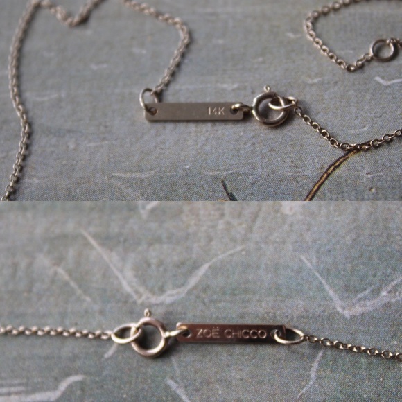 Zoe Chicco 14kt Yellow Gold choker/necklace with large Diamond and accent bars - Picture 5 of 6